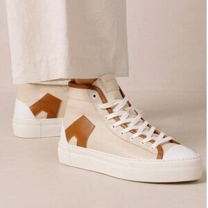 ALOHAS TB.35 Hi-Top Brown & Cream Leather Sneakers Women's US 7